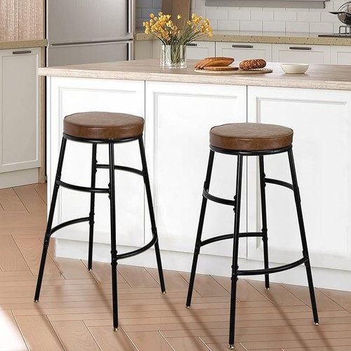 2pcs leather bar stools - leather,