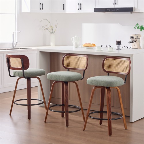 Set swivel walnut - 3, stools