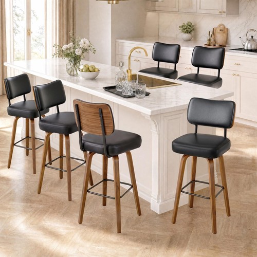 Bar stools 4pcs swivel - stools, 26"