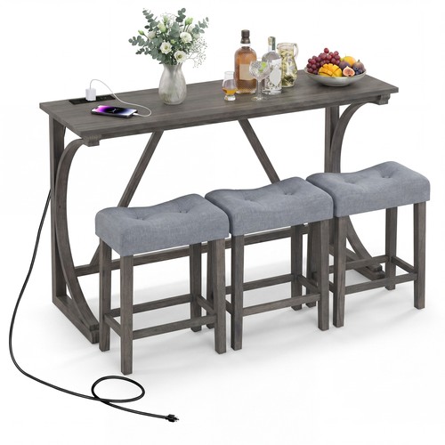 Pcs farmhouse bar table set - farmhouse,