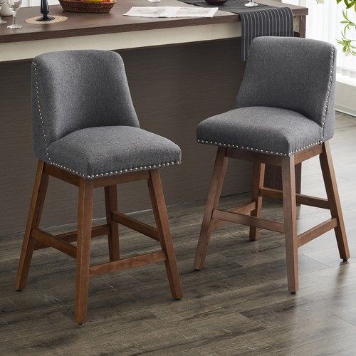 Upholstered swivel bar stools - bar,